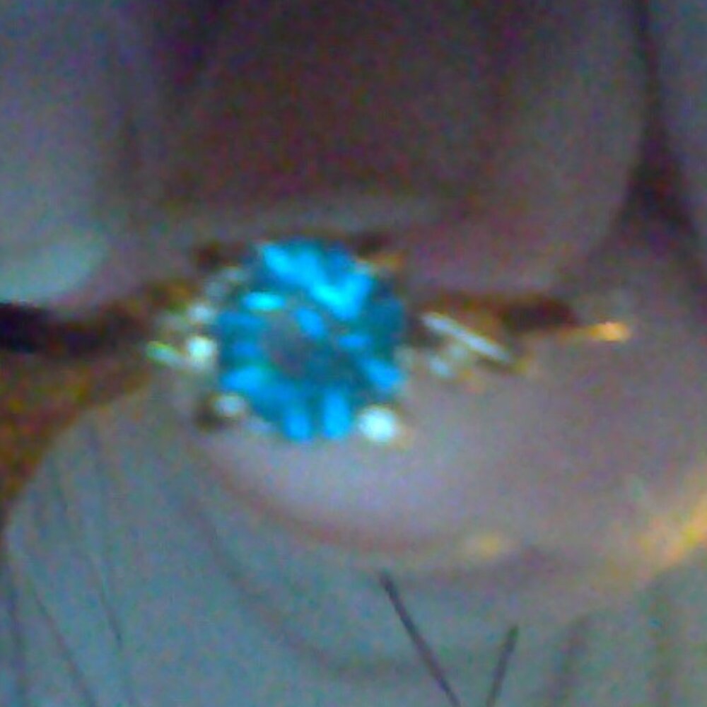 ladies size 6 gold and aqua marine ring